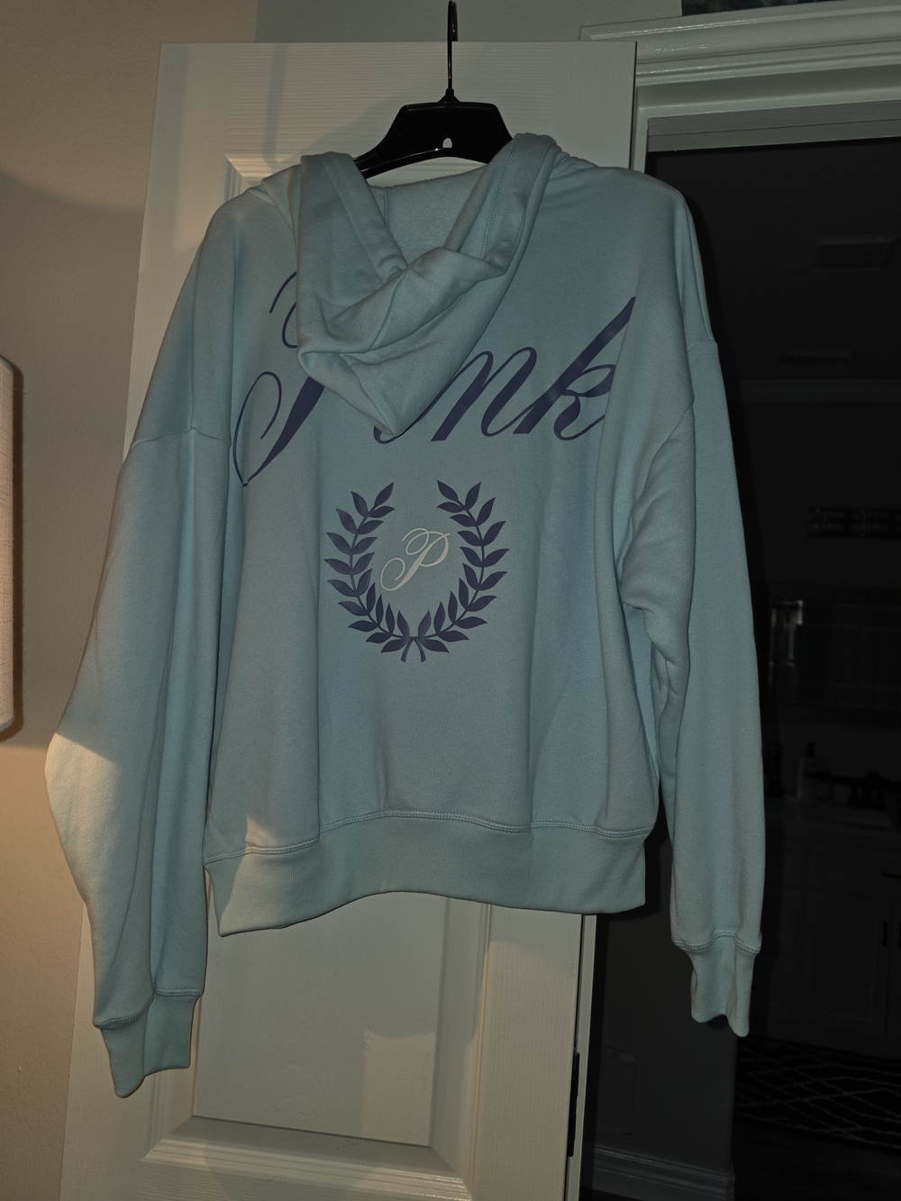 BNWT PINK Victoria's Secret Women's Light Blue Logo Hoodie